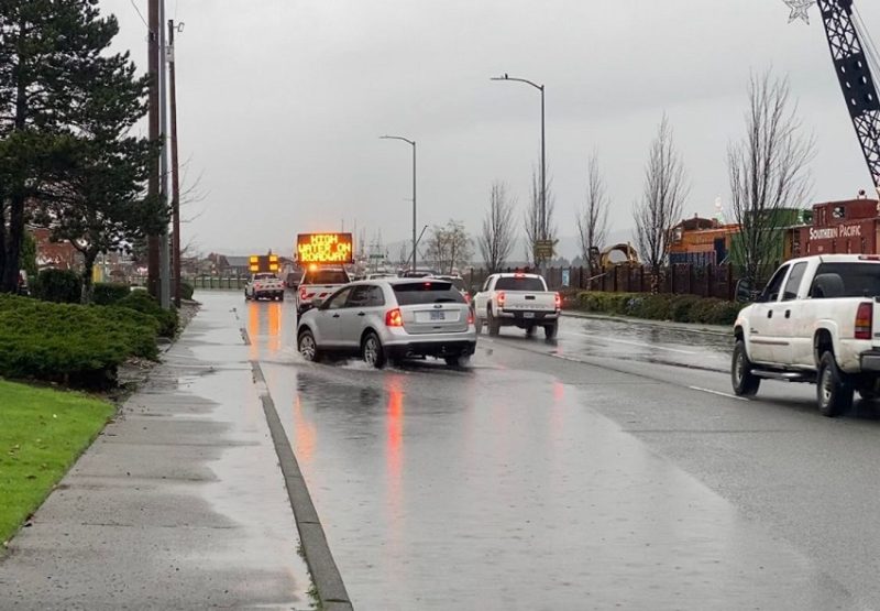 Flooding Closes Northbound Lanes of Highway 101 Near Coos Bay