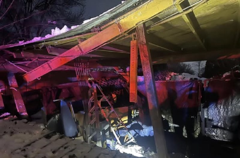 Structural Collapse Rescue in Snowy Conditions: Local Man Freed from Trapped Carport